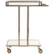 Safavieh Capri 2 Tier Glass Bar Cart in Gold