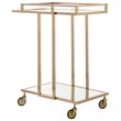 Safavieh Capri 2 Tier Glass Bar Cart in Gold