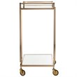 Safavieh Capri 2 Tier Glass Bar Cart in Gold