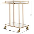 Safavieh Capri 2 Tier Glass Bar Cart in Gold