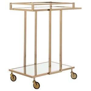 Safavieh Capri 2 Tier Glass Bar Cart in Gold