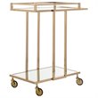 Safavieh Capri 2 Tier Glass Bar Cart in Gold