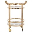 Safavieh Sienna 2 Tier Glass Bar Cart in Gold