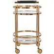Safavieh Sienna 2 Tier Glass Bar Cart in Gold