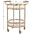 Safavieh Sienna 2 Tier Glass Bar Cart in Gold