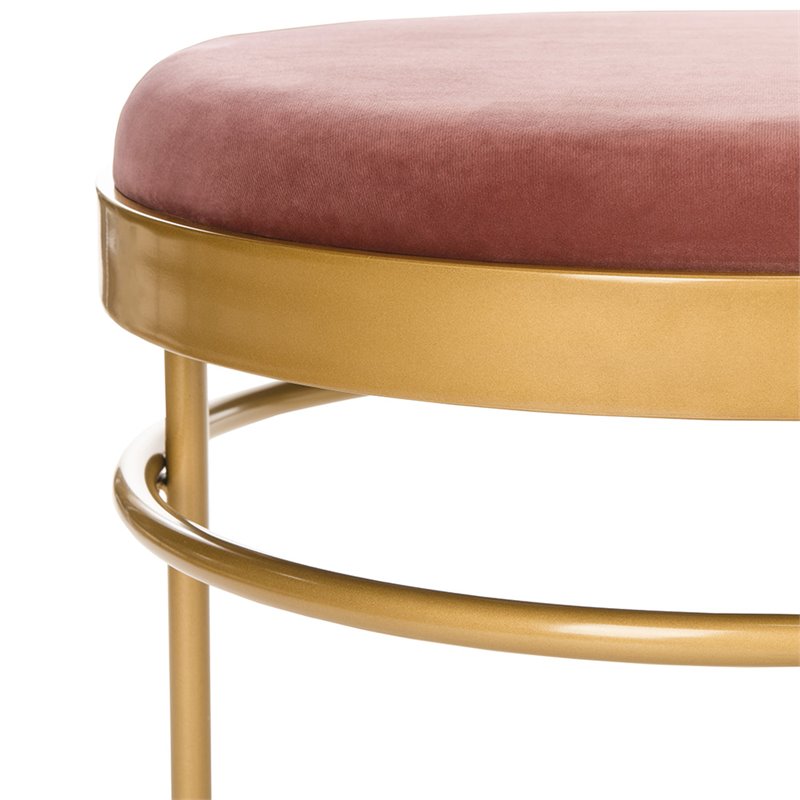Safavieh Sylva Velvet Bedroom Bench in Dusty Rose and Gold