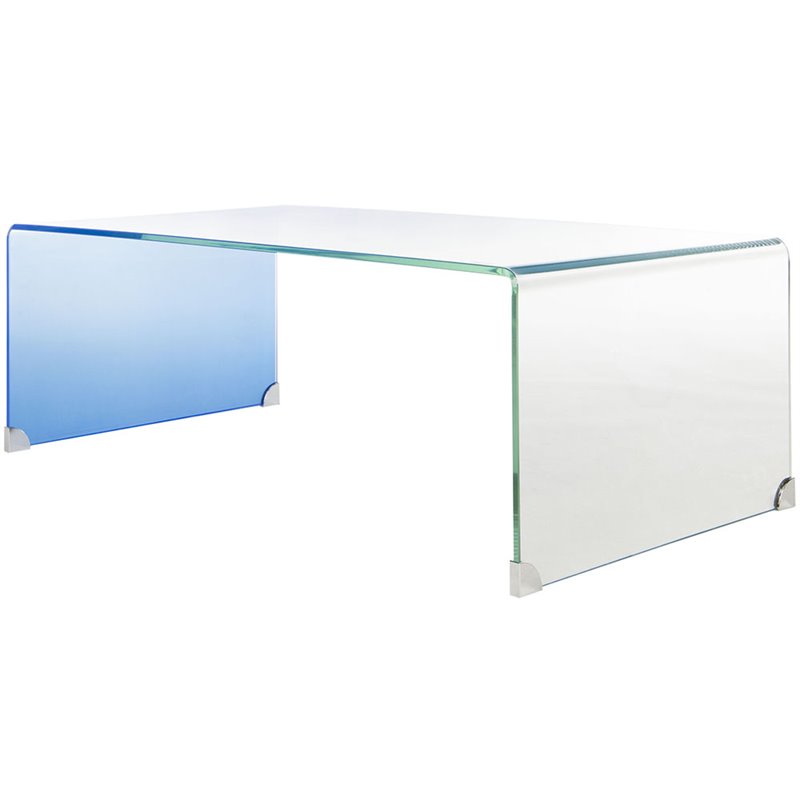 Safavieh Crysta Ombre Glass Coffee Table in Blue