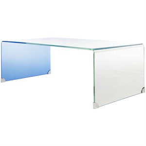 Safavieh Crysta Ombre Glass Coffee Table in Blue