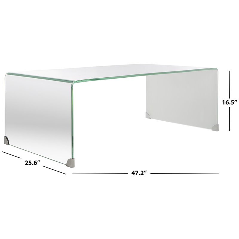 Safavieh Crysta Ombre Glass Coffee Table in White