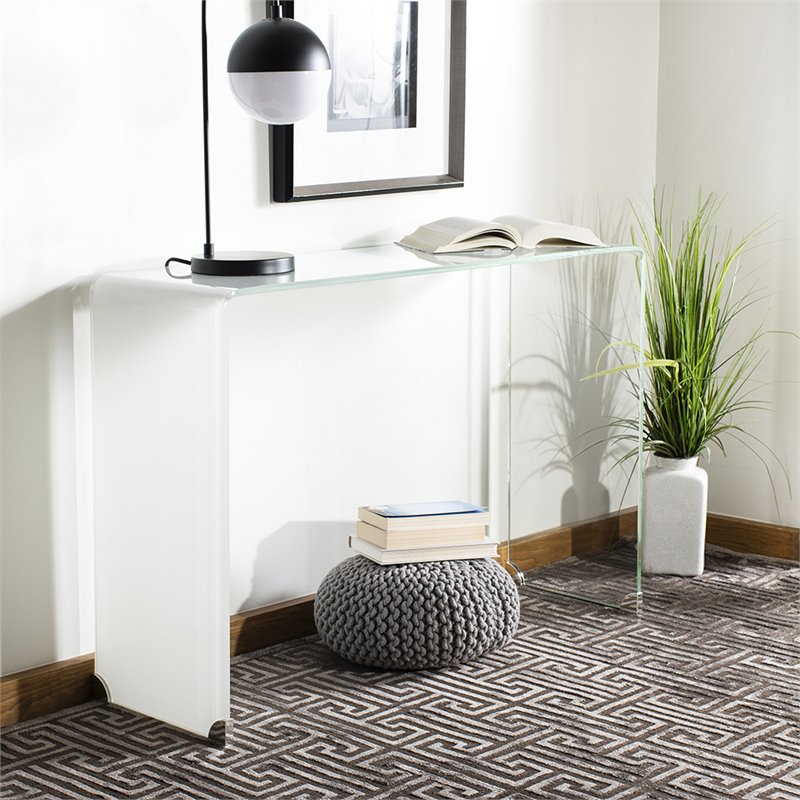Safavieh Crysta Ombre Glass Console Table in White