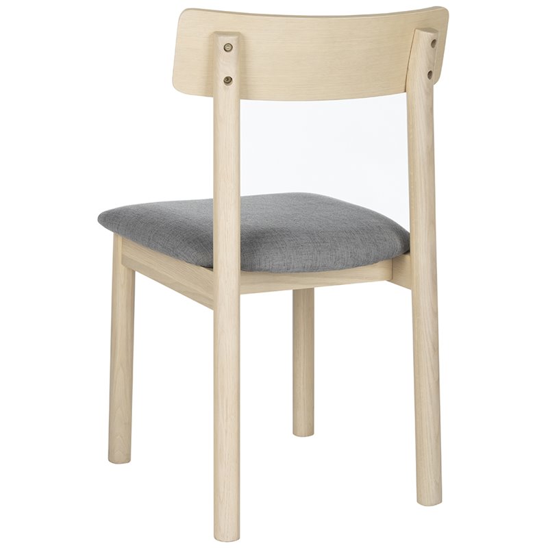 Safavieh Lizette Dining Side Chair in White Oak and Gray (Set of 2)