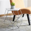 Safavieh Abella Marble Top Accent End Table in Silver