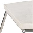 Safavieh Abella Marble Top Accent End Table in Silver