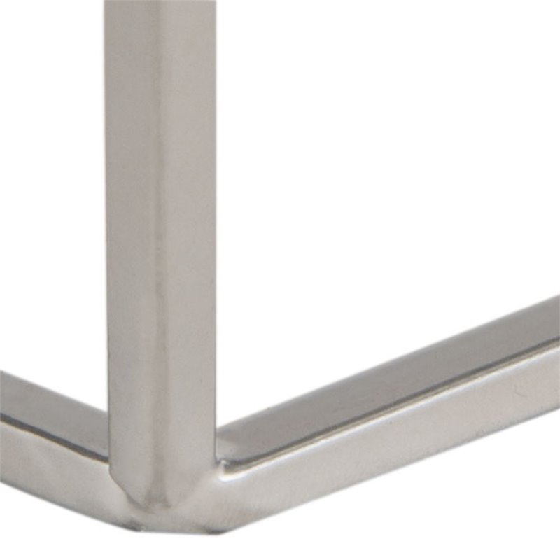 Safavieh Abella Marble Top Accent End Table in Silver