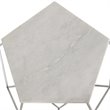 Safavieh Abella Marble Top Accent End Table in Silver