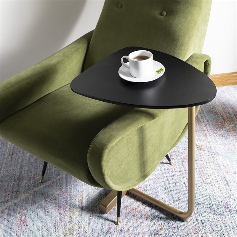 Safavieh Kaiya Accent End Table in Black and Gold