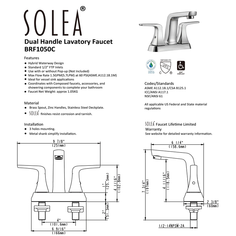 Safavieh Excel Bathroom Faucet in Chrome