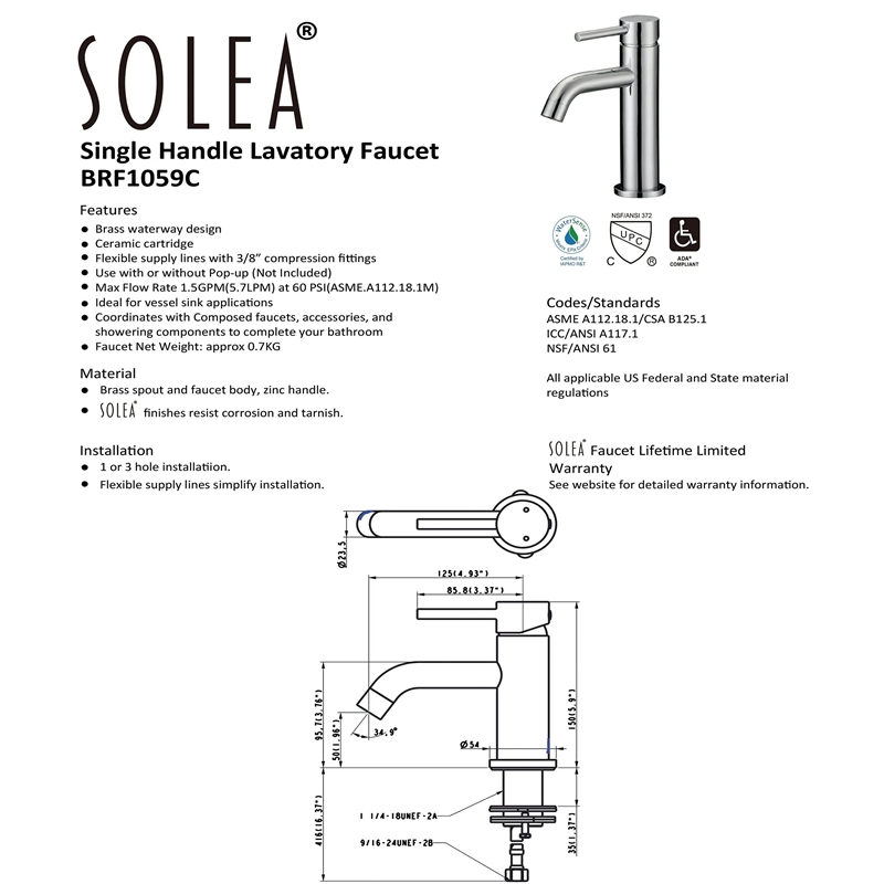 Safavieh Amity Bathroom Faucet in Chrome