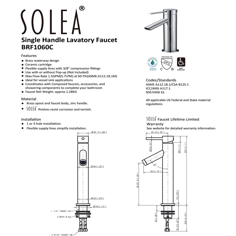 Safavieh Elation Bathroom Faucet in Chrome
