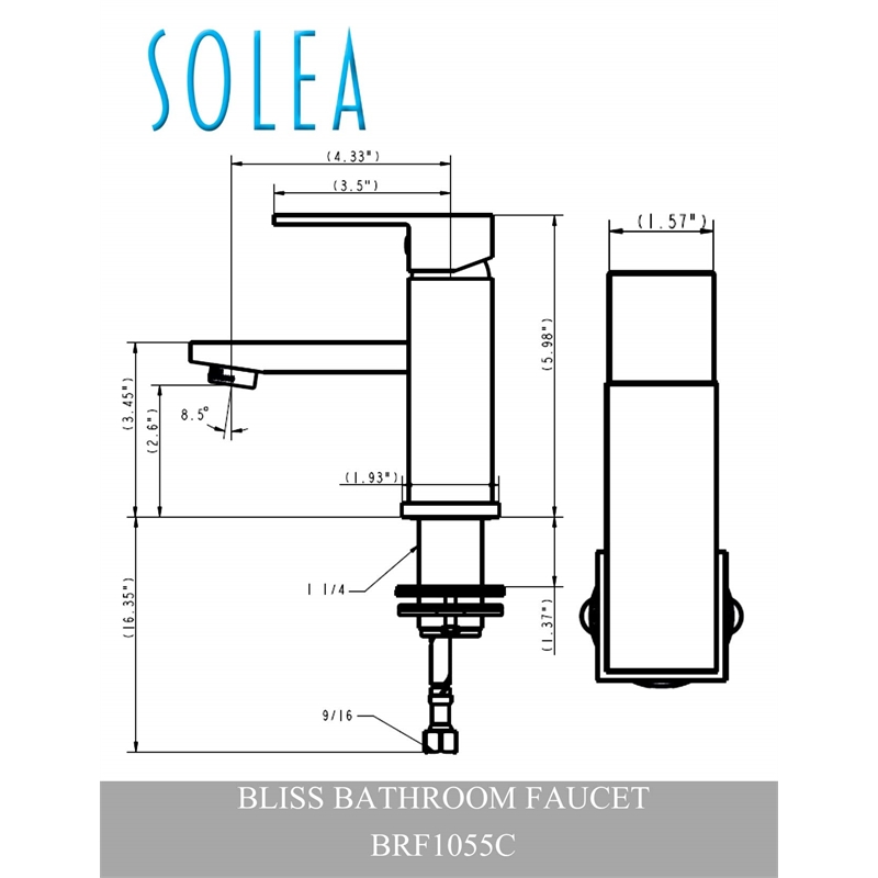 Safavieh Bliss Bathroom Faucet in Chrome