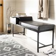 Safavieh Maruka Faux Leather Storage Bench in Gray and Black