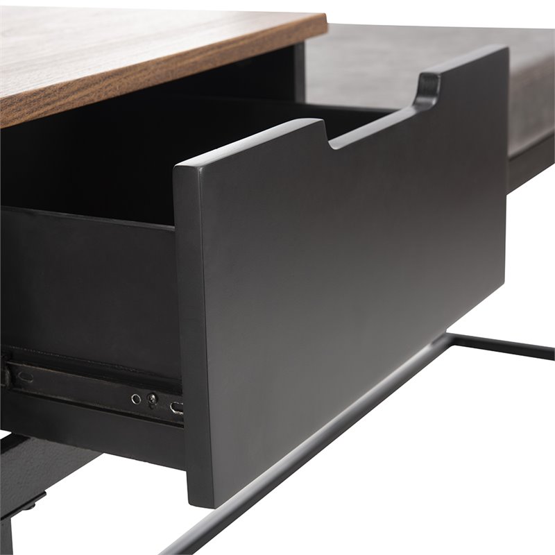 Safavieh Maruka Faux Leather Storage Bench in Gray and Black