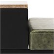 Safavieh Maruka Faux Leather Storage Bench in Dark Green and Black