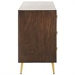 Safavieh Katia 3 Drawer Nightstand in Walnut and Gold