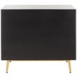Safavieh Katia 3 Drawer Nightstand in Walnut and Gold