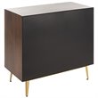 Safavieh Katia 3 Drawer Nightstand in Walnut and Gold