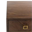 Safavieh Katia 3 Drawer Nightstand in Walnut and Gold
