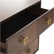 Safavieh Katia 3 Drawer Nightstand in Walnut and Gold
