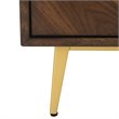 Safavieh Katia 3 Drawer Nightstand in Walnut and Gold