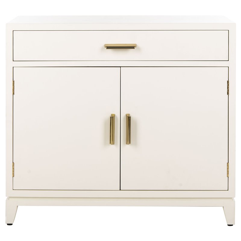 Safavieh Nigel Accent Chest in White and Brass