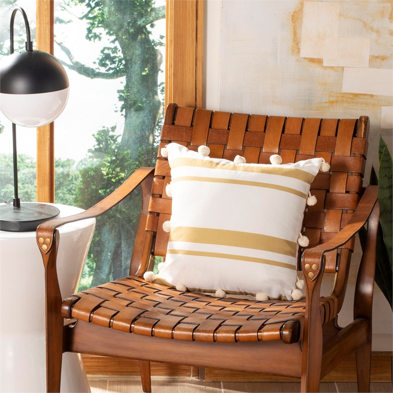 Safavieh Jirina Throw Pillow in White and Gold