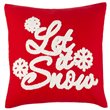 Safavieh Let It Snow Christmas Throw Pillow in Red and White