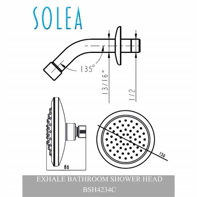 Safavieh Exhale Bathroom Shower Head in Chrome
