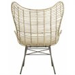 Safavieh Malia Rattan Wingback Accent Chair in White Wash and Gray