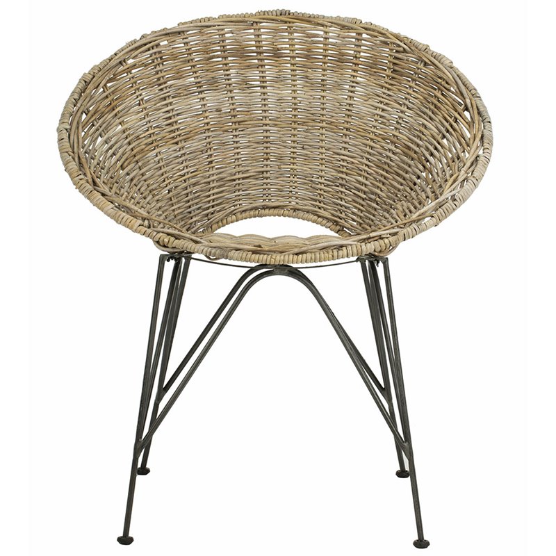 Safavieh Sierra Rattan Accent Chair in Gray Wash