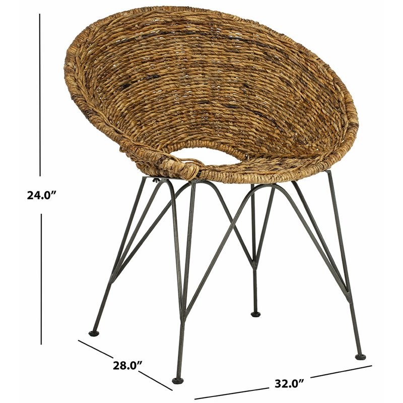 safavieh sierra rattan accent chair in natural and gray