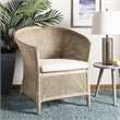 Safavieh Alexana Rattan Accent Chair in White Wash and Off White