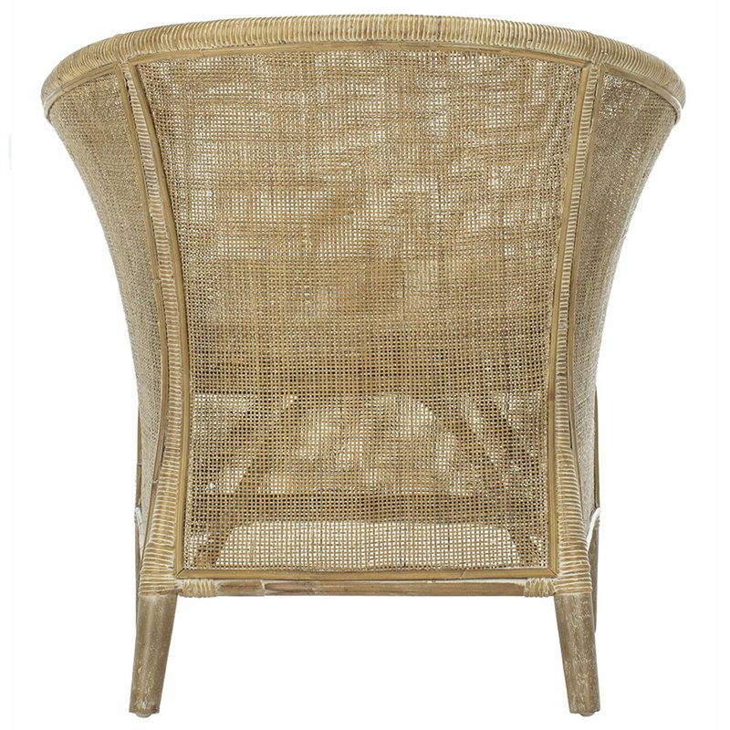 Safavieh Alexana Rattan Accent Chair in White Wash and Off White