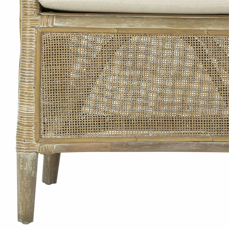Safavieh Alexana Rattan Accent Chair in White Wash and Off White
