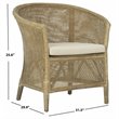 Safavieh Alexana Rattan Accent Chair in White Wash and Off White