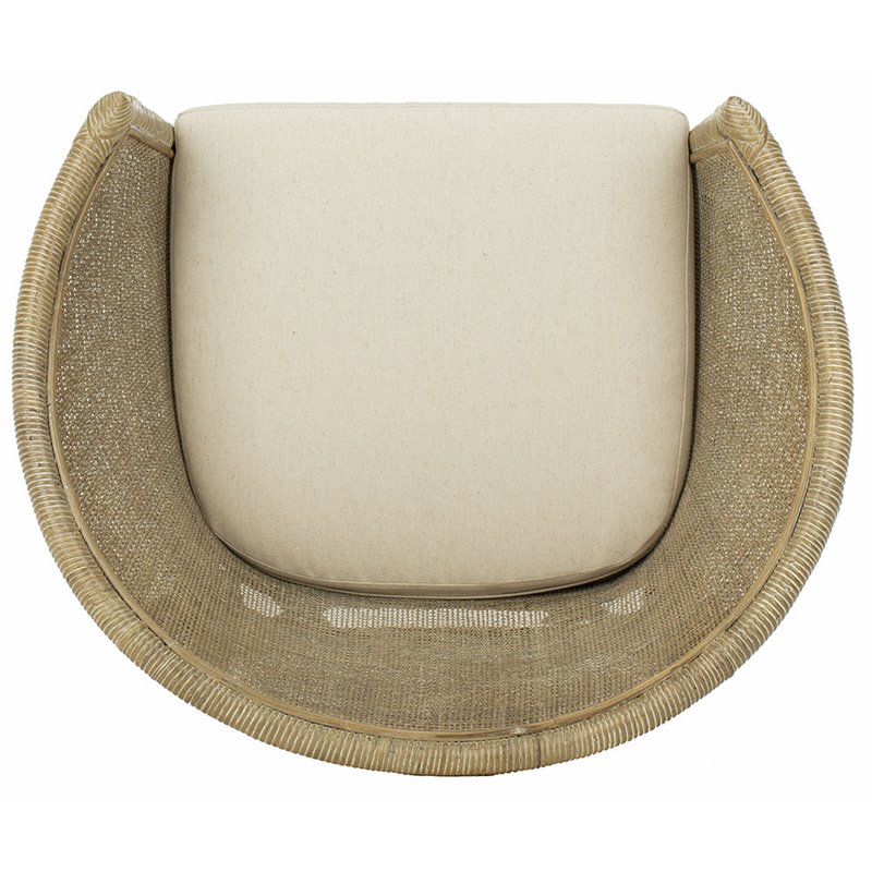 Safavieh Alexana Rattan Accent Chair in White Wash and Off White