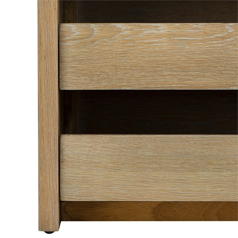 Safavieh Percy Storage Shoe Bench in Rustic Oak and Beige