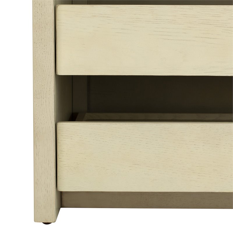 Safavieh Percy Storage Shoe Bench in White Wash and Beige