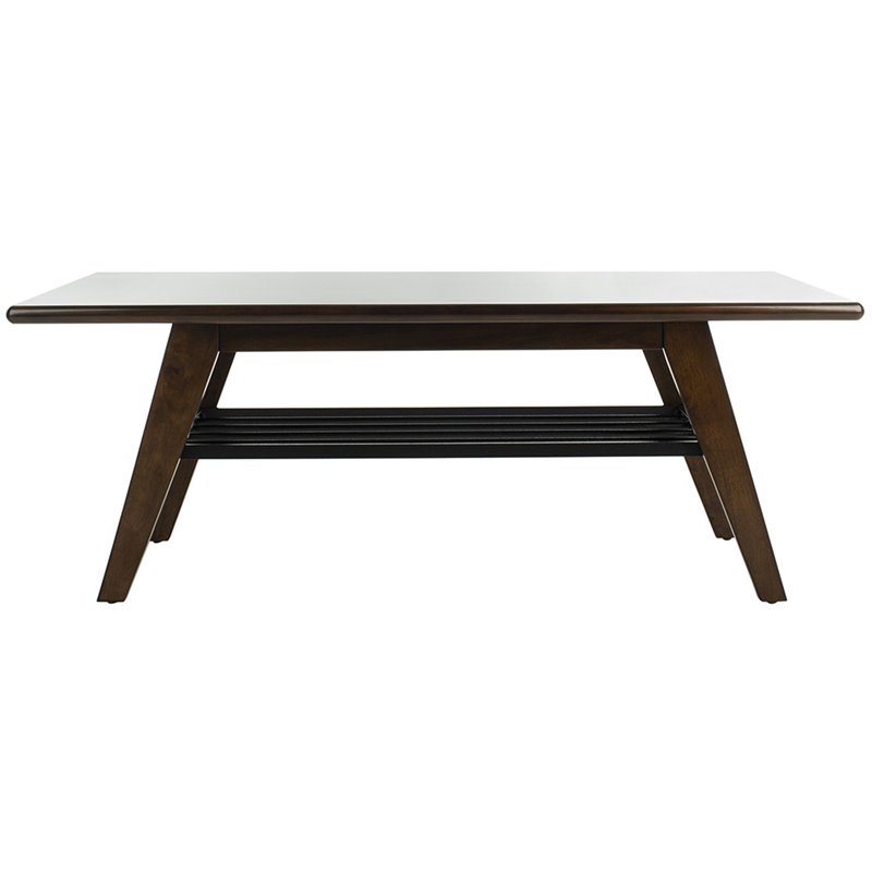 Safavieh Seth 2 Tier Coffee Table in Dark Walnut and Black