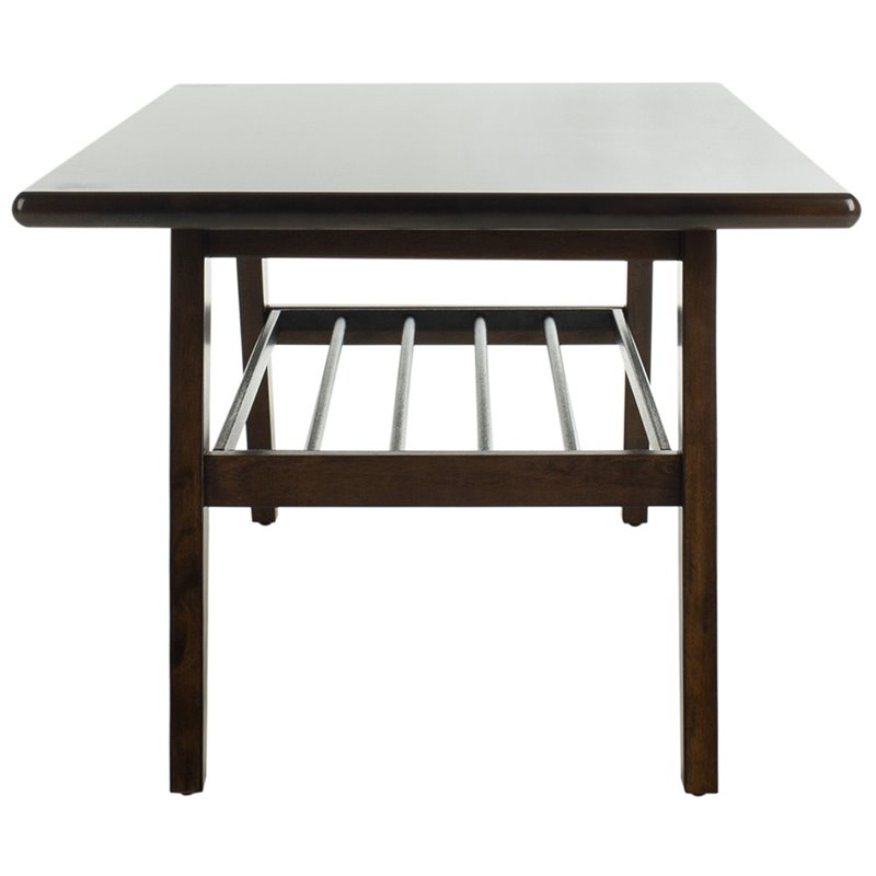 Safavieh Seth 2 Tier Coffee Table in Dark Walnut and Black