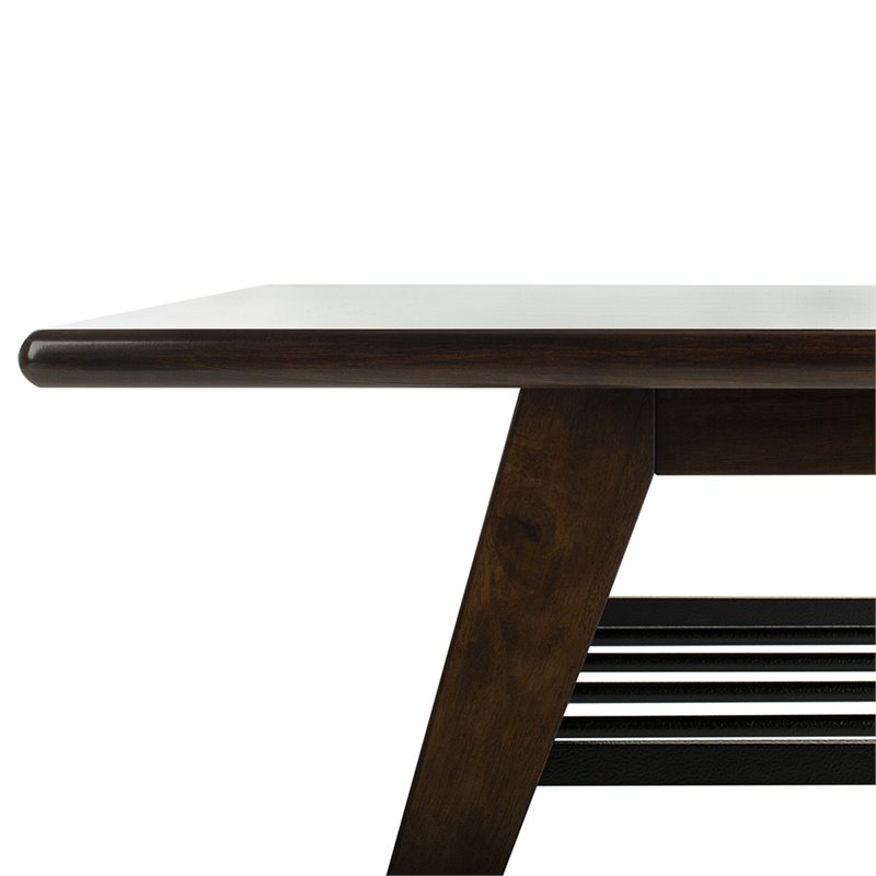 Safavieh Seth 2 Tier Coffee Table in Dark Walnut and Black